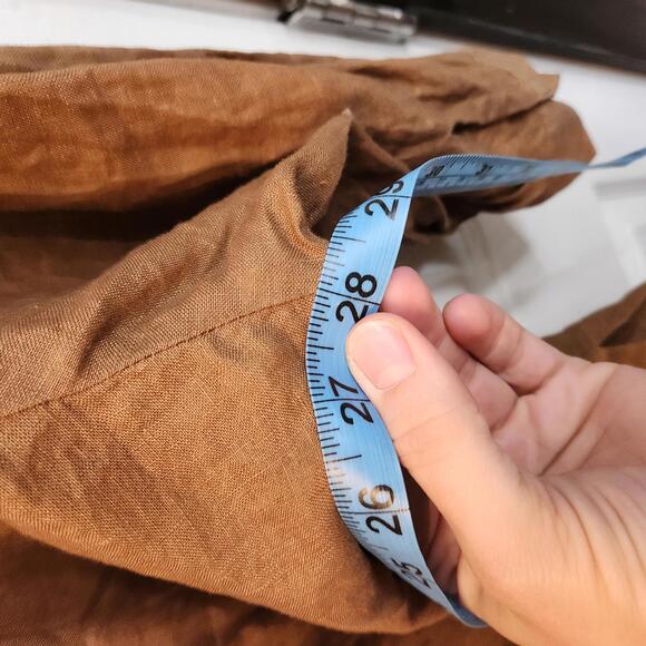 Sarah Spencer Woman Brown 100% Linen Button-Up Blouse- 3X - Picture 6 of 8